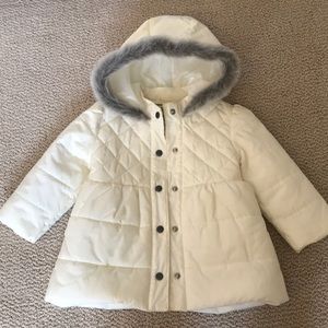 Janie and Jack puffer jacket with “fur” lined hood
